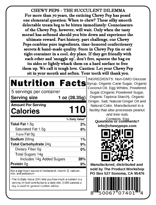 The Original Chewy Peps - Ginger - 5 oz bag